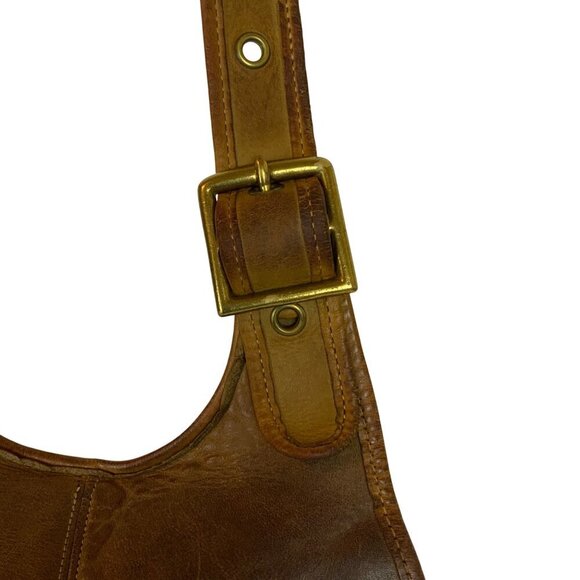 RARE Coach Crescent Shoulder Bag 9235 Pre-Creed Metal Tag Brown Leather 1972-73 - Picture 11 of 15